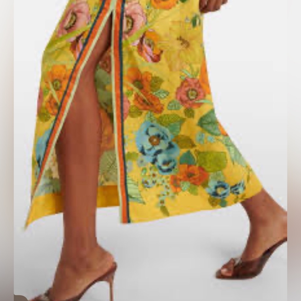 Alemais Yellow Floral Midi Wrap Skirt - Picture 3 of 9